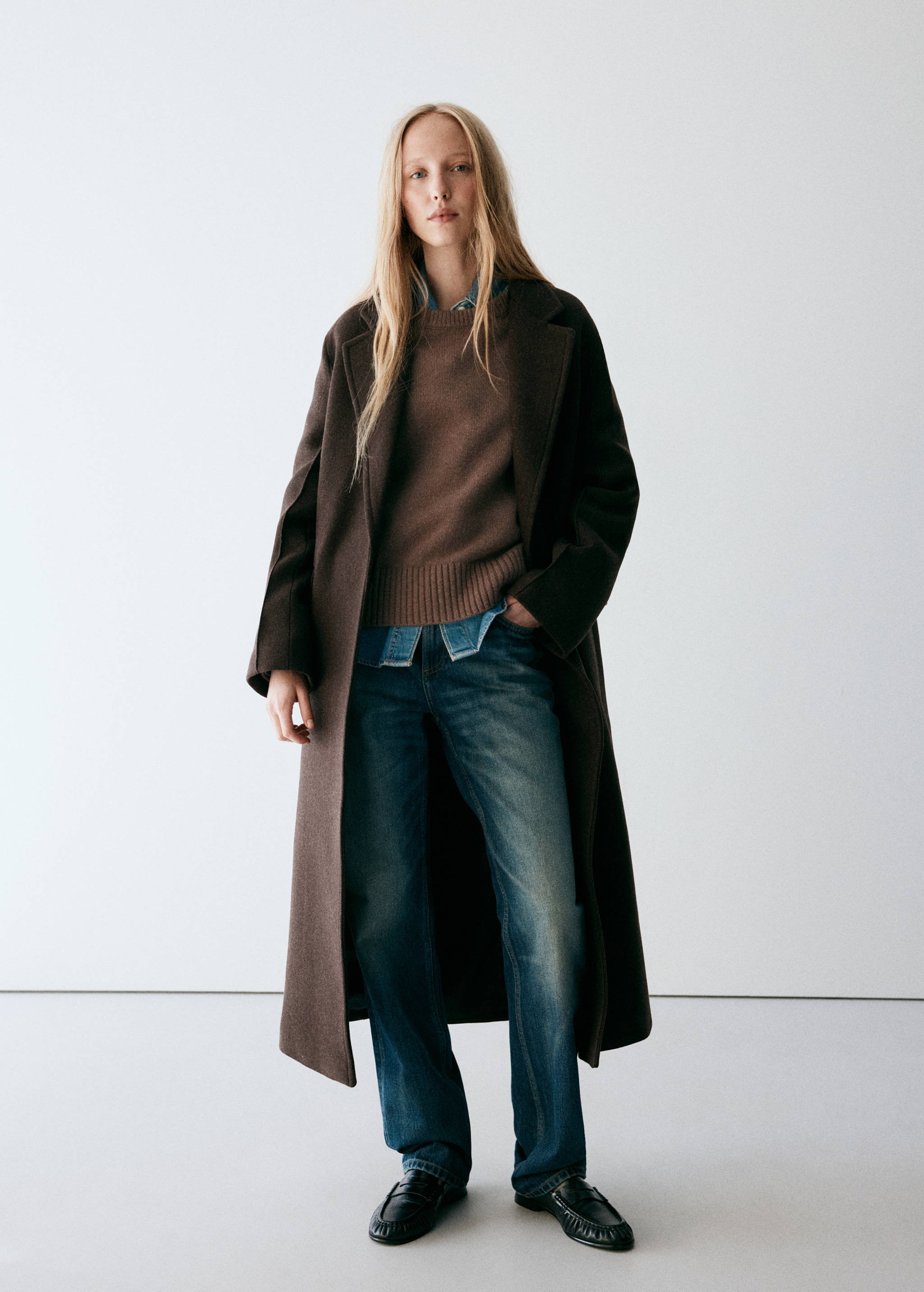 Manteau laine Manteco ceinture - Plan général