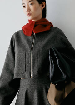 Short wool-blend  jacket — Black 4