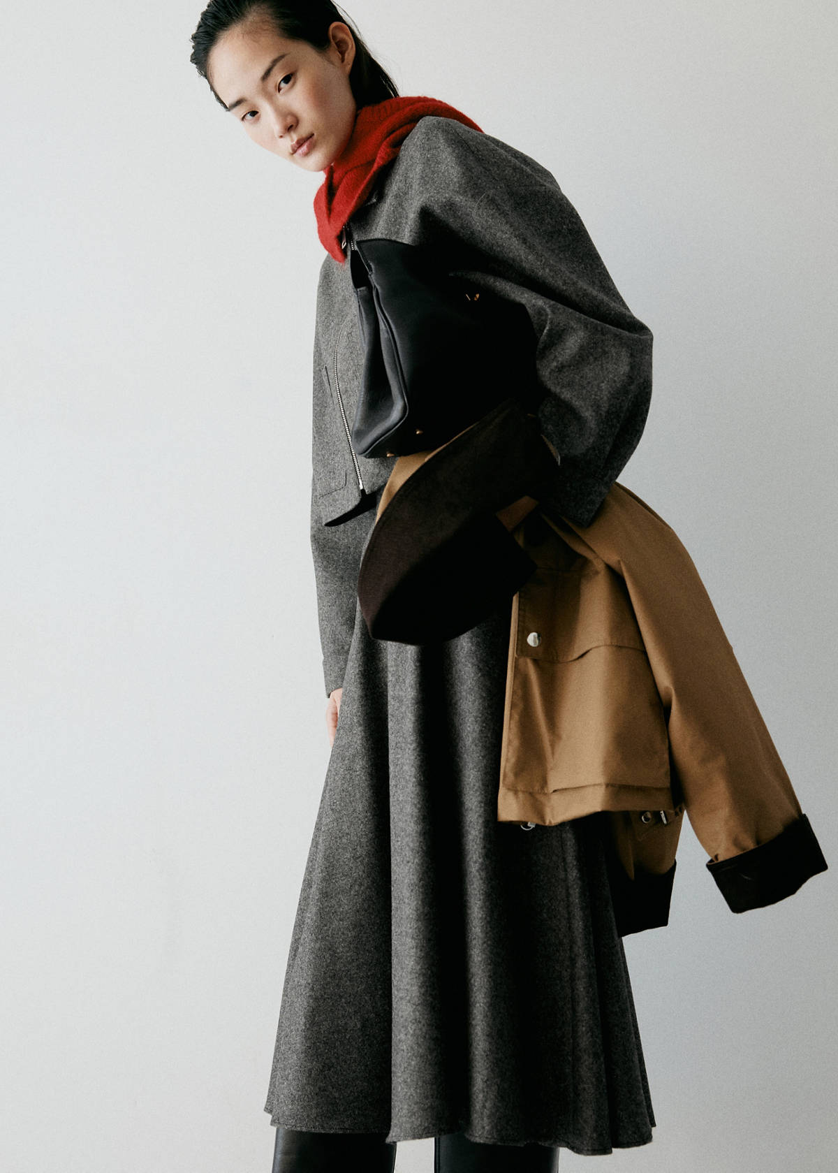 Short wool-blend  jacket — Black