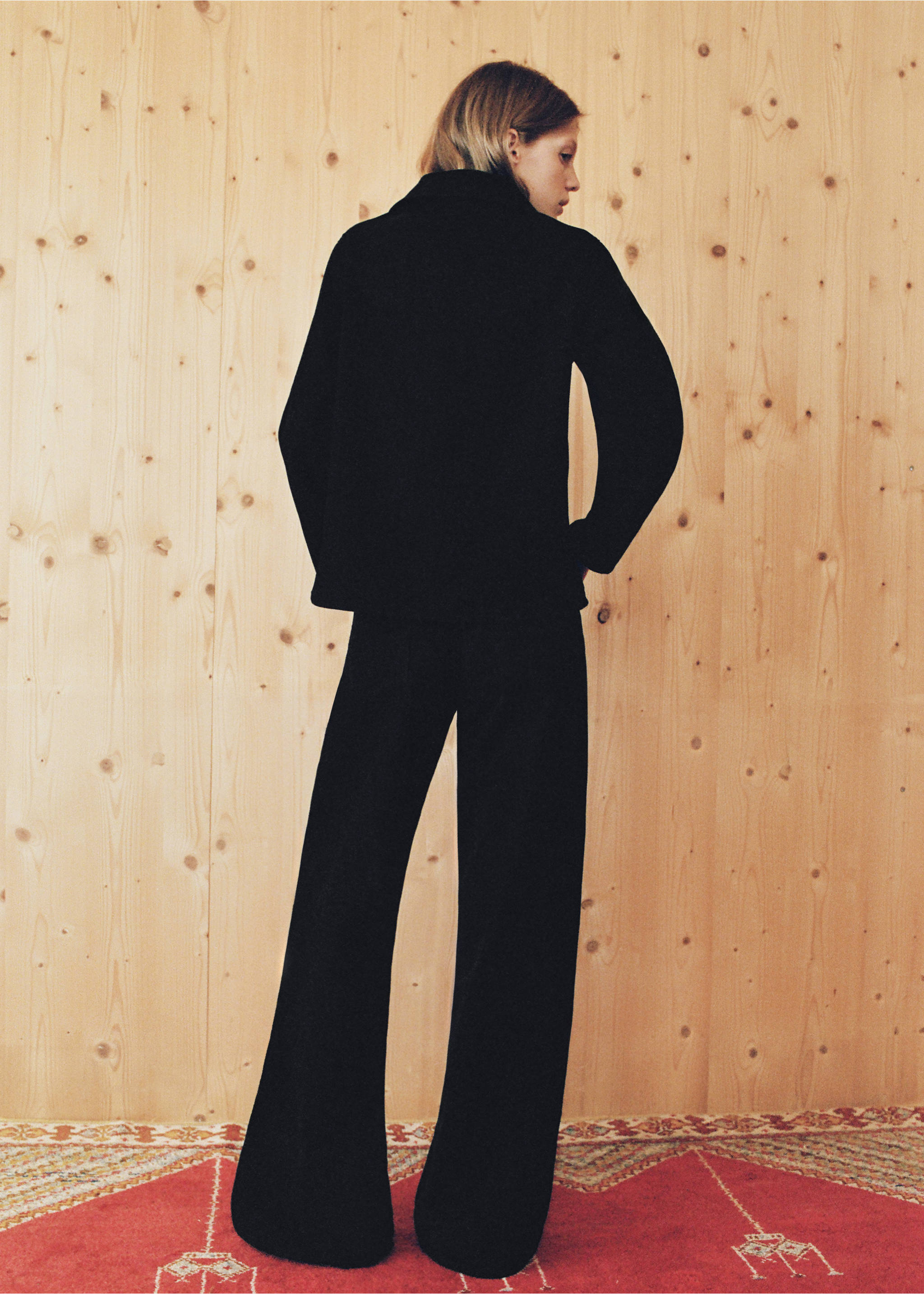 Jeans wide leg - Reverse of the article, Black. Ref: 37039115-00.