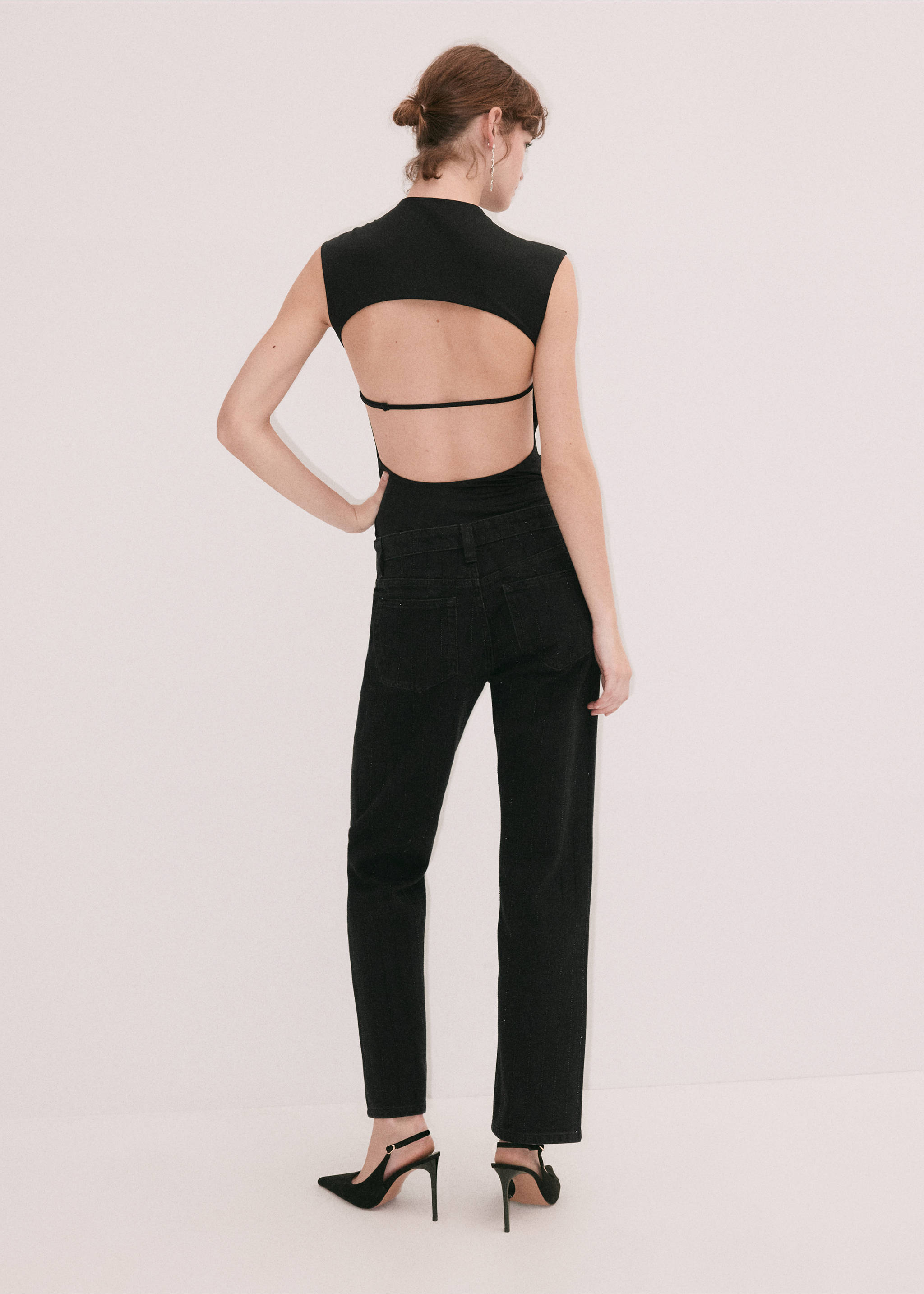 Vaqueros negros, vista trasera, Denim negro. Ref: 37039116-00.