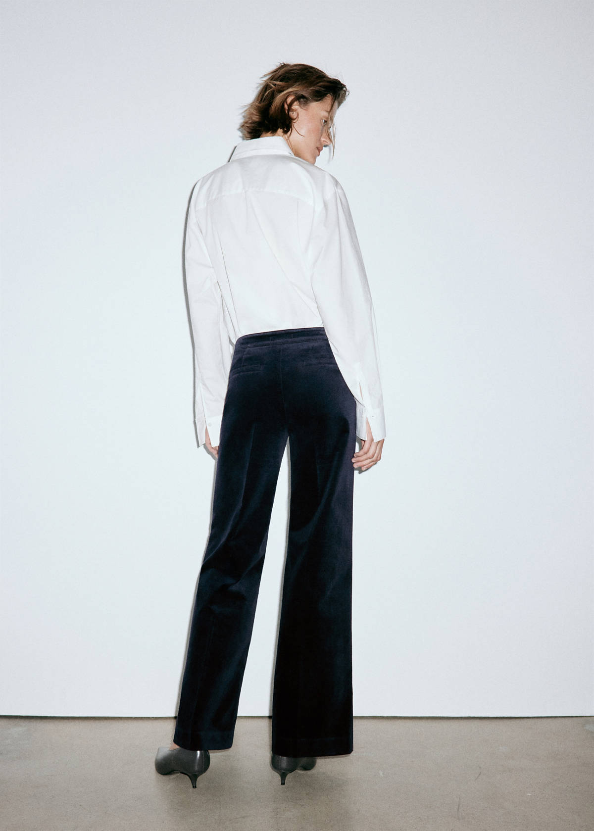 Velvet trousers with buttons — Blue