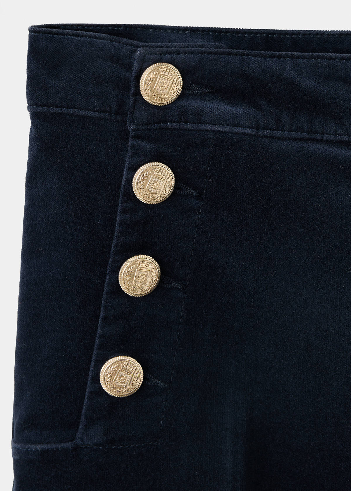 Velvet trousers with buttons — Blue