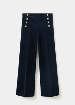 Velvet trousers with buttons — Blue 9