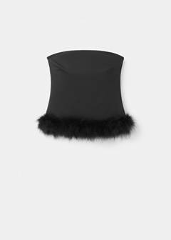 Top with feather detail — Black 4