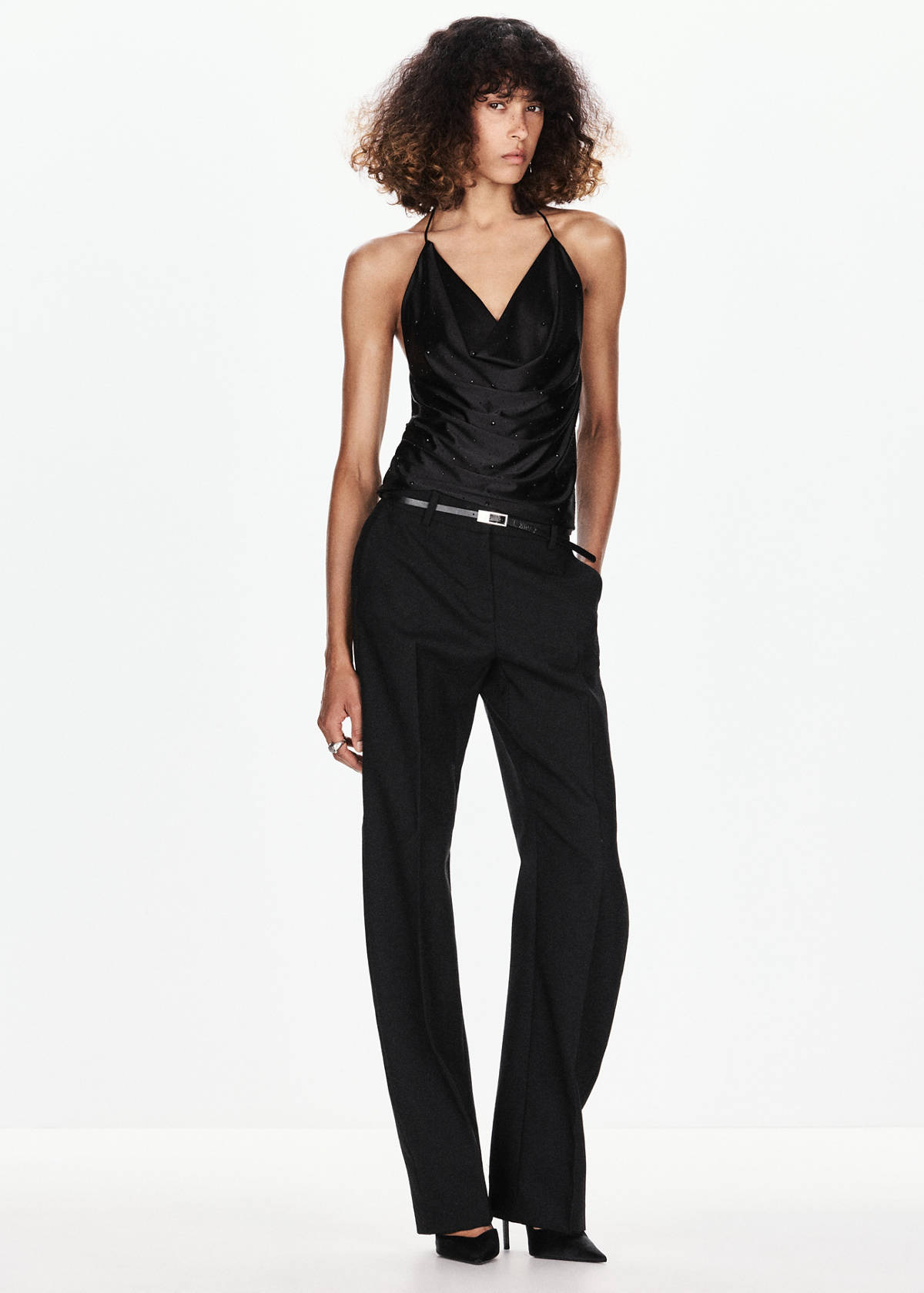 Top with sparkle detail — Black