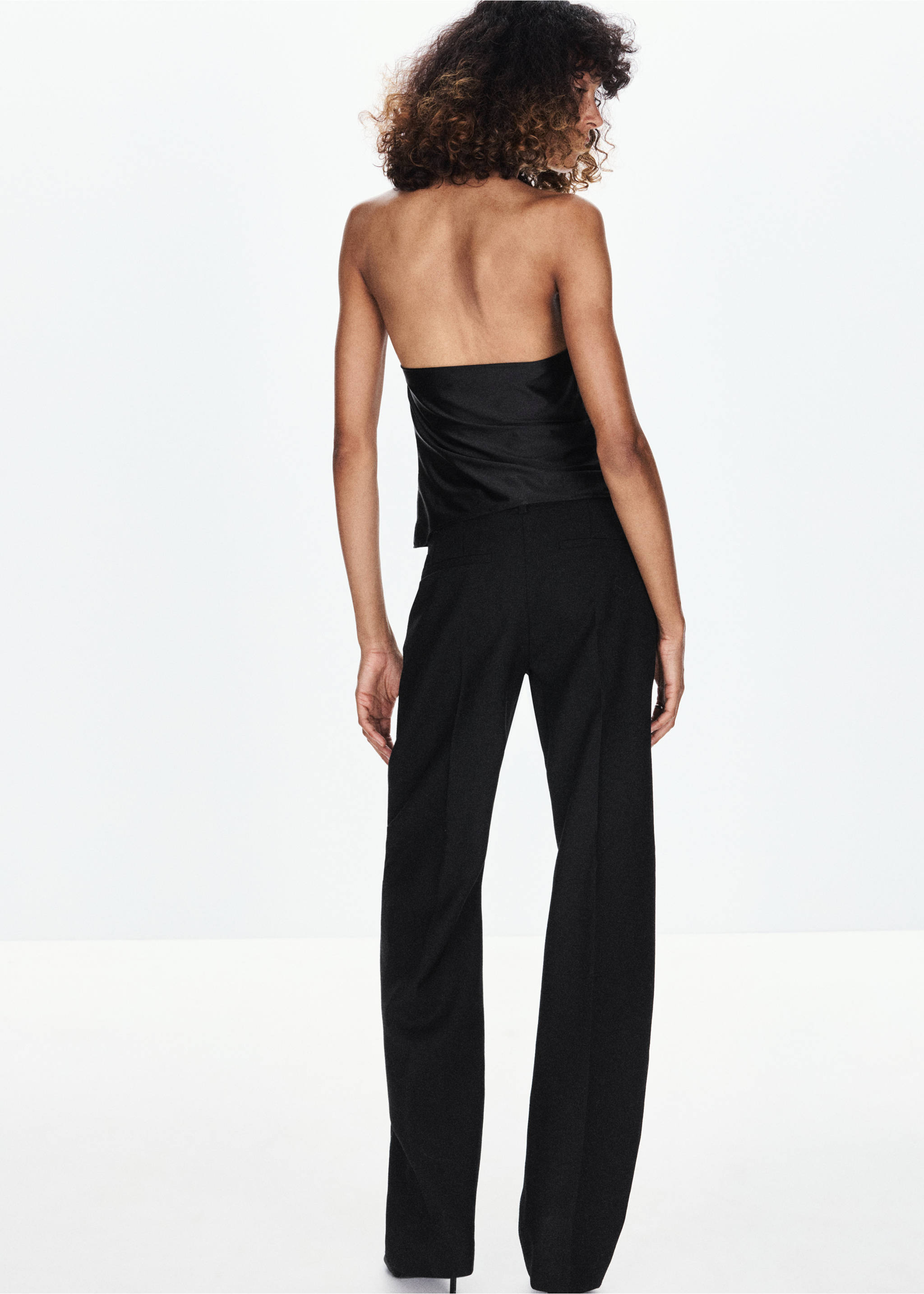 Black strapless top, back view, Black. Ref: 37039135-00.