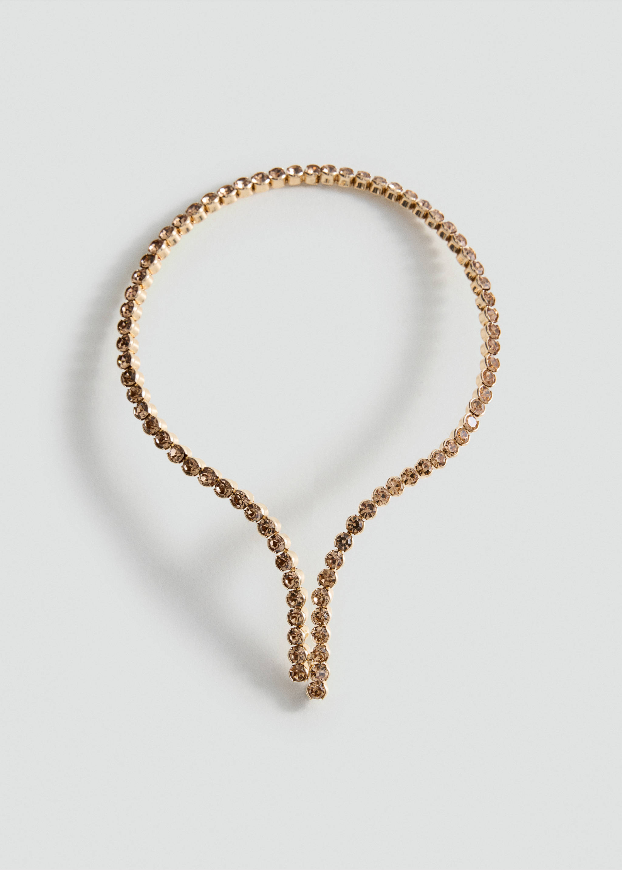 Brown crystal rhinestone collar necklace., Gold. Ref: 37039137-00.