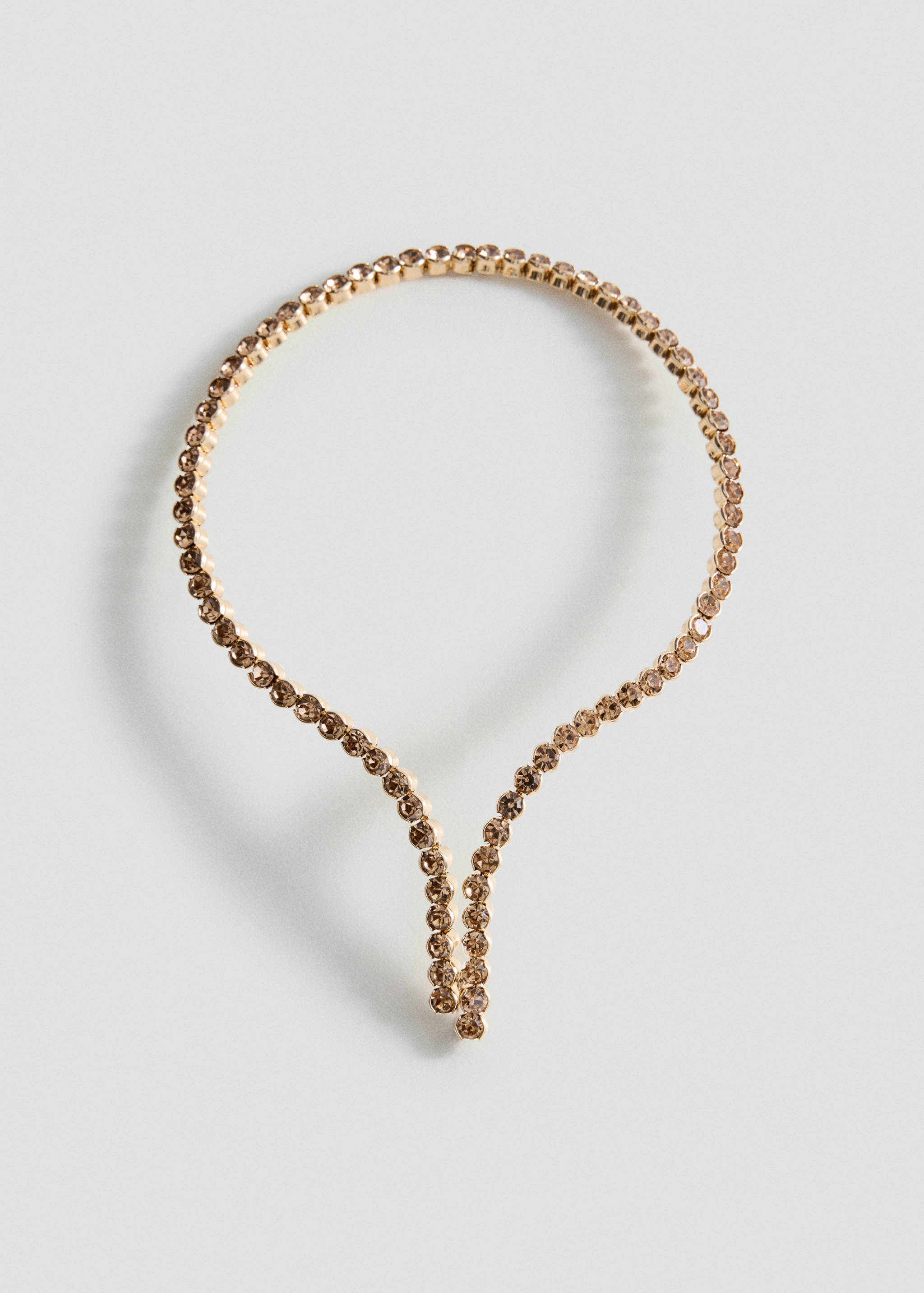 Brown crystal rhinestone collar necklace.