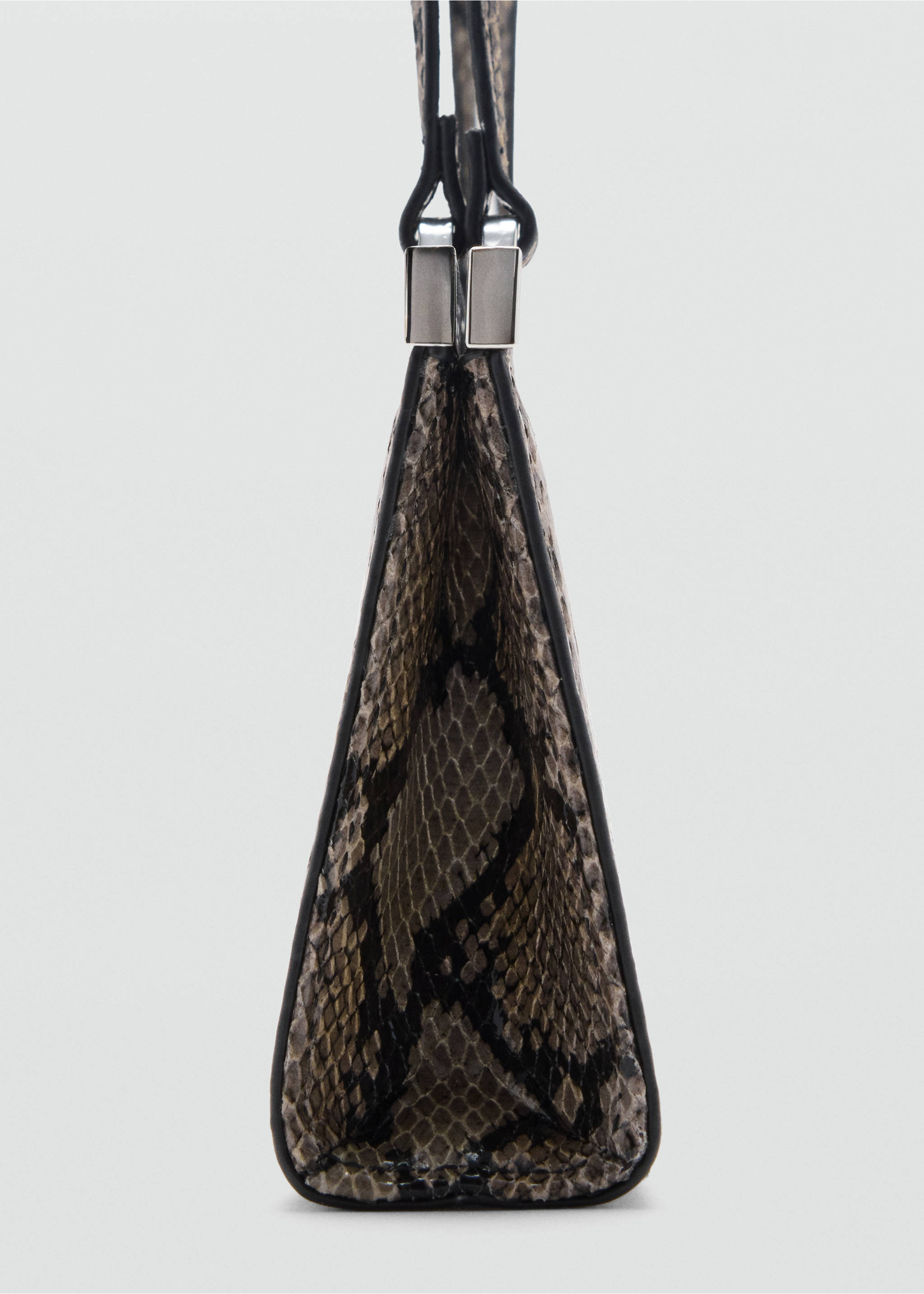 Sac à main effet peau de serpent - Détail de l'article 1, Marron moyen. Ref: 37039140-00.