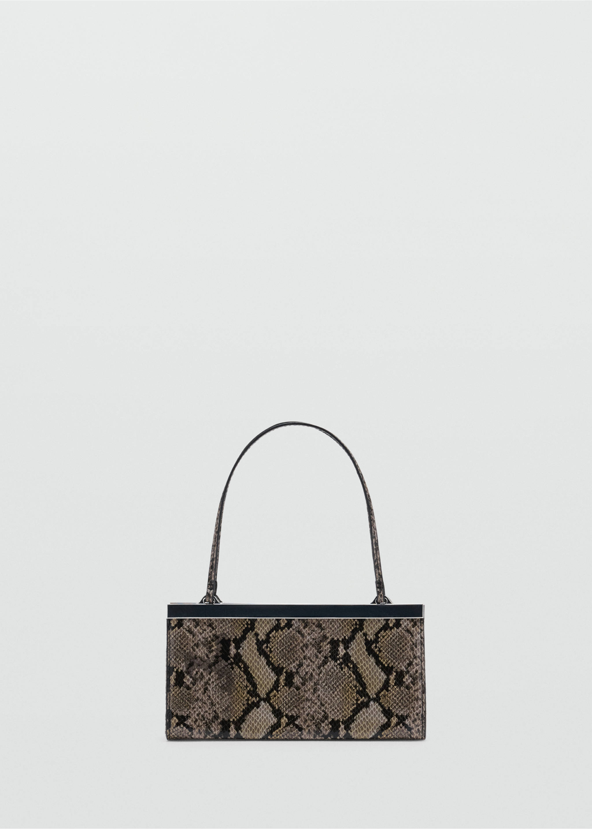 Sac à main effet peau de serpent - Article sans modèle, Marron moyen. Ref: 37039140-00.