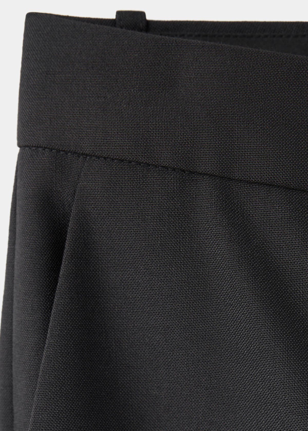 Wool trousers with slit hem — Black
