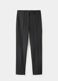 Wool trousers with slit hem — Black 4