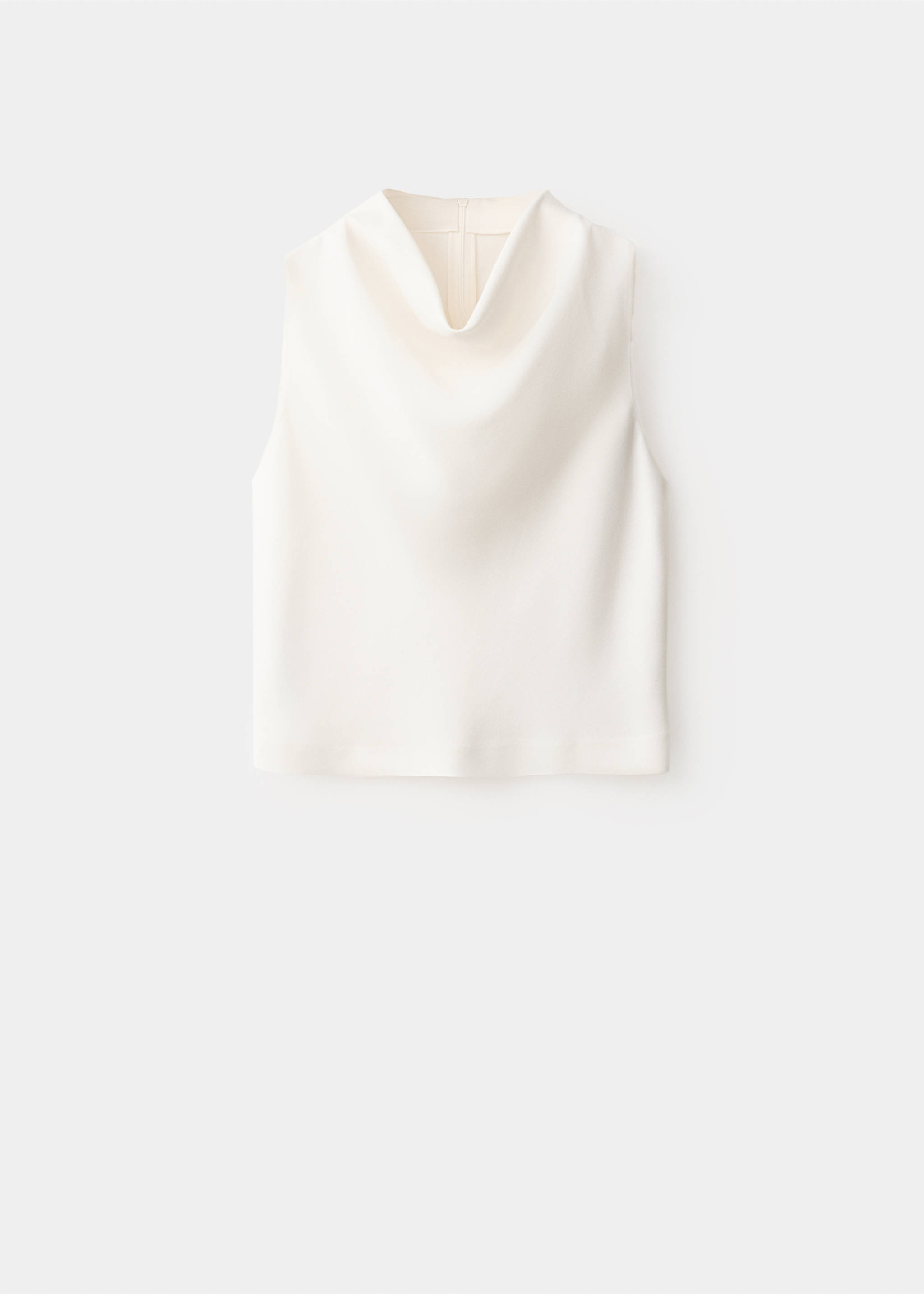 Off-white sleeveless top with a cowl neckline., Ecru. Ref: 37039214-00.