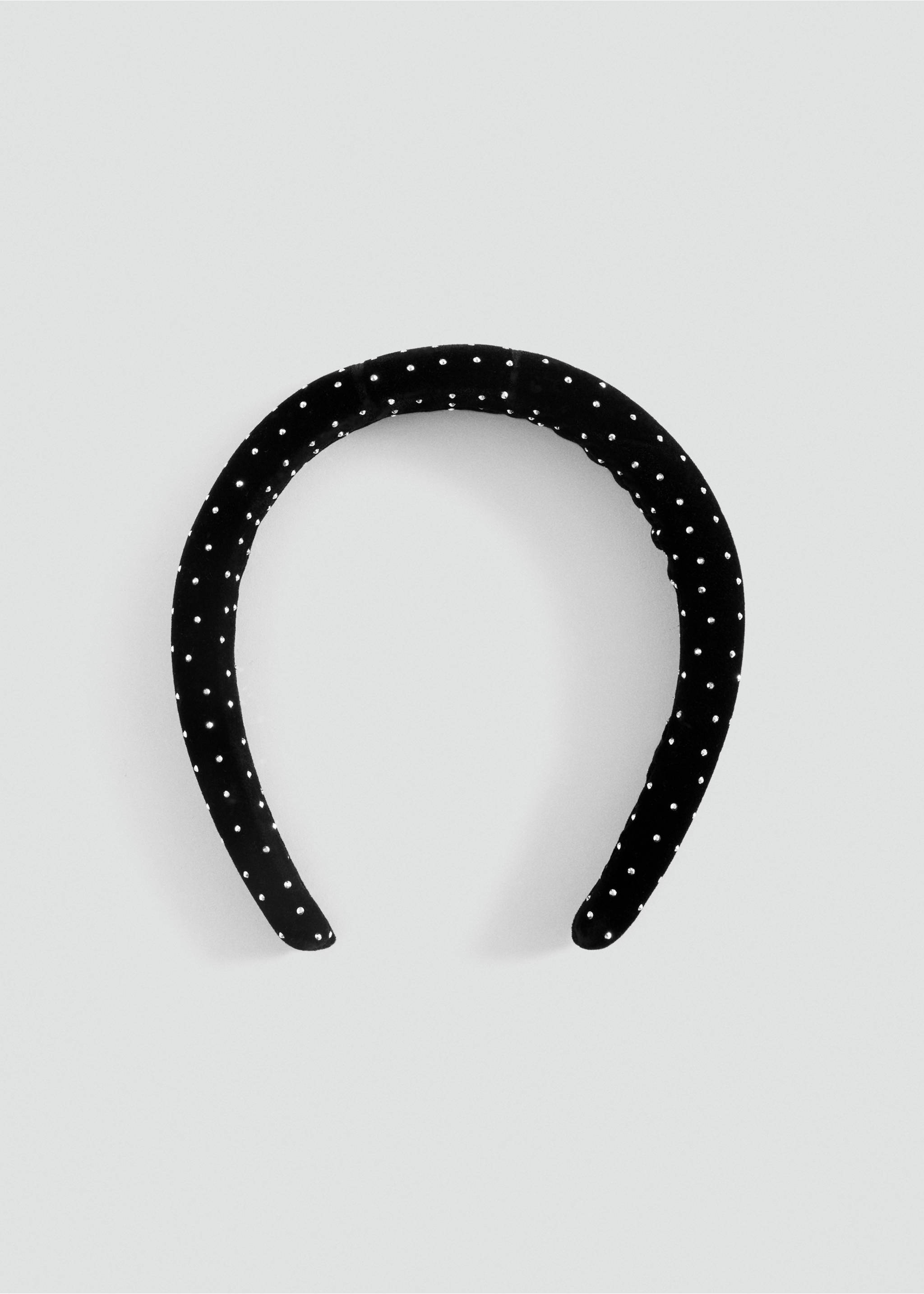 Black padded headband with stud details, Black. Ref: 37039215-00.