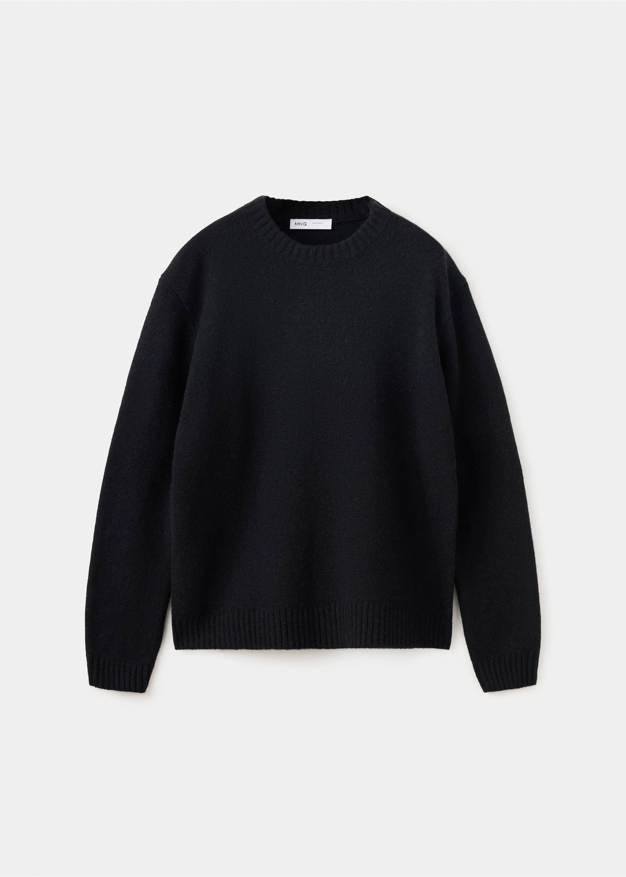 Black children's crew neck sweater with ribbed trim., Black. Ref: 37039227-00.