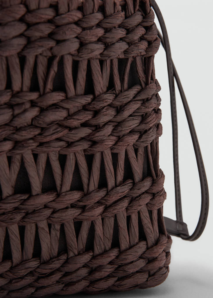 Medium natural fibre tote bag — Chocolate