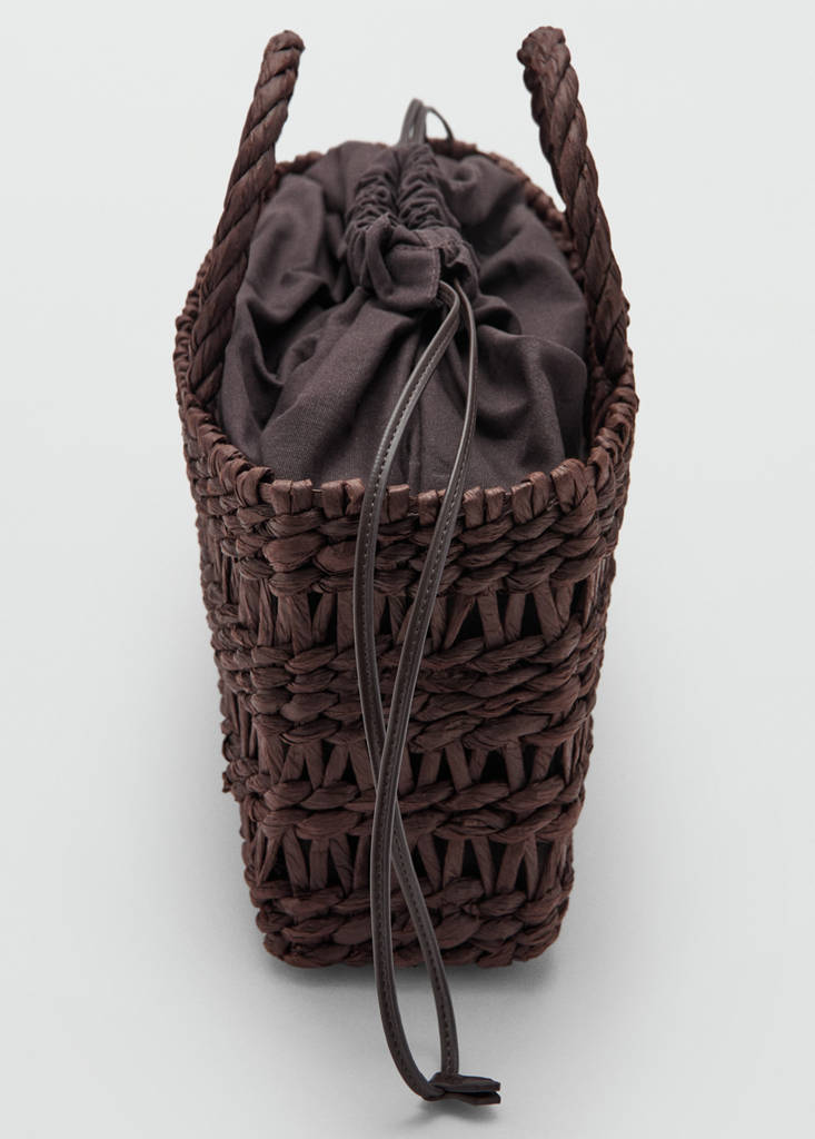 Medium natural fibre tote bag — Chocolate