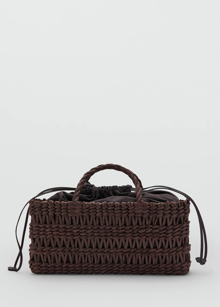 Medium natural fibre tote bag — Chocolate