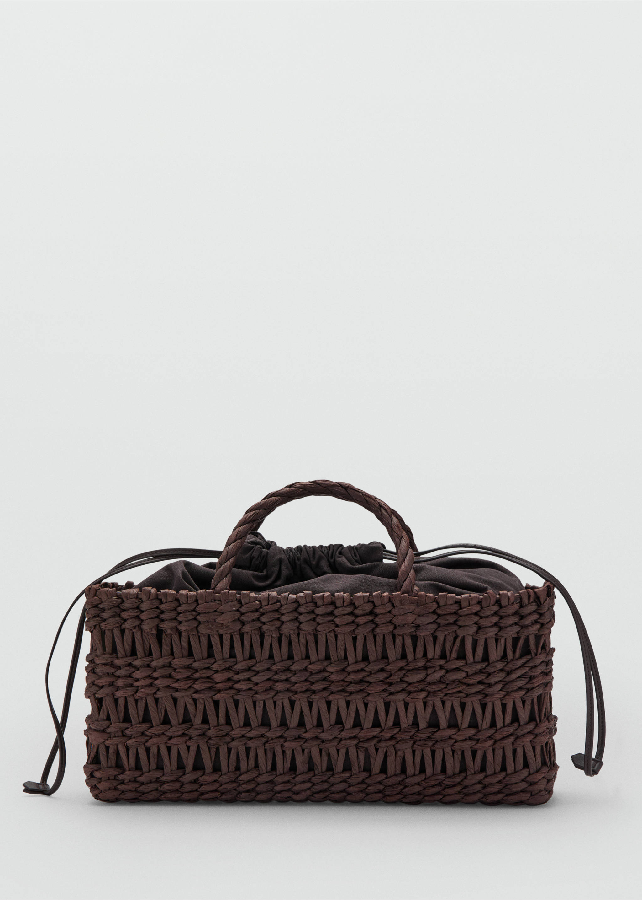 Medium natural fibre tote bag - Article without model, Chocolate. Ref: 37041327-00.