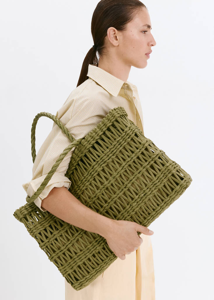 Natural fibre tote bag — Khaki