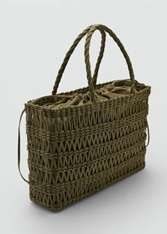 Textured braided bag — Khaki 1