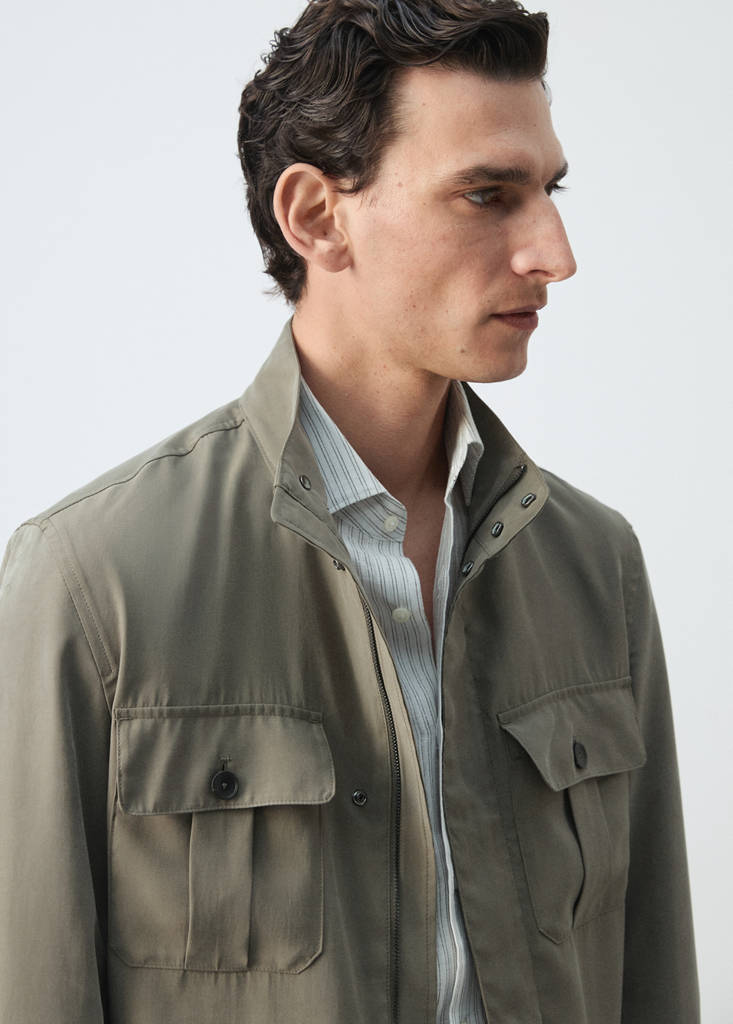 Modal pocket jacket — Mink Grey