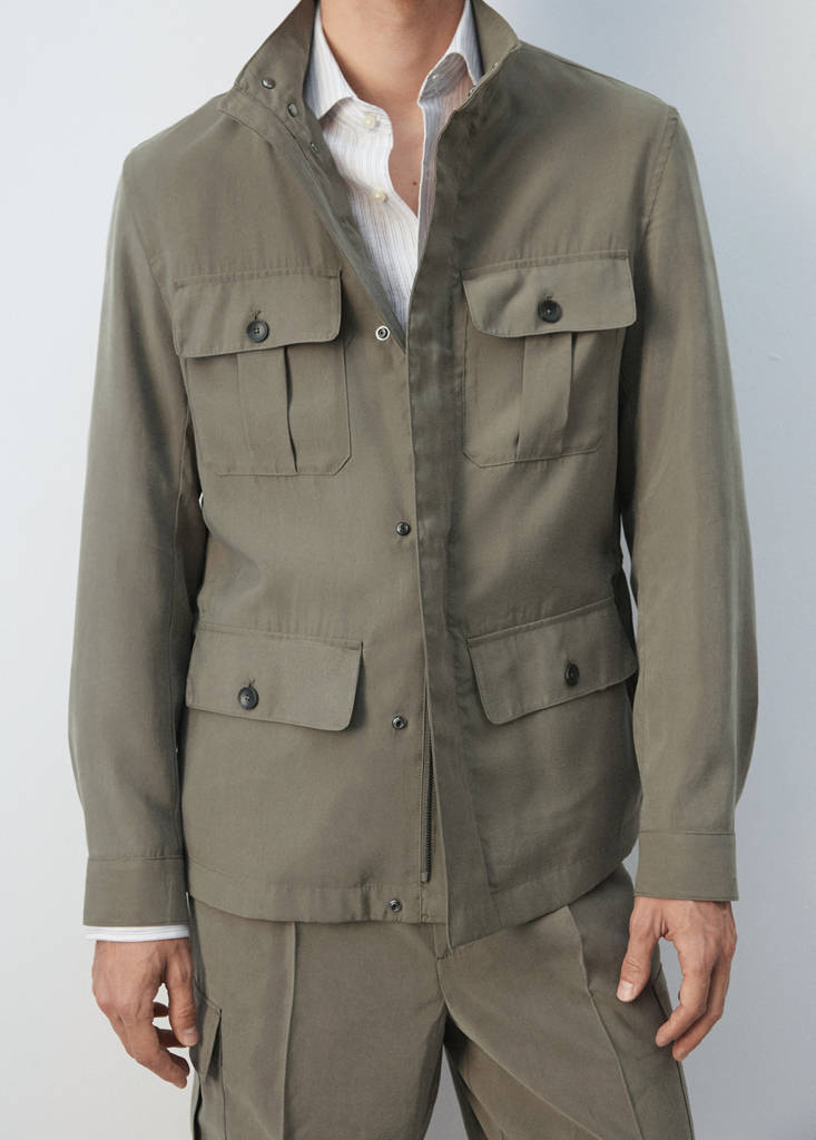 Modal pocket jacket — Mink Grey