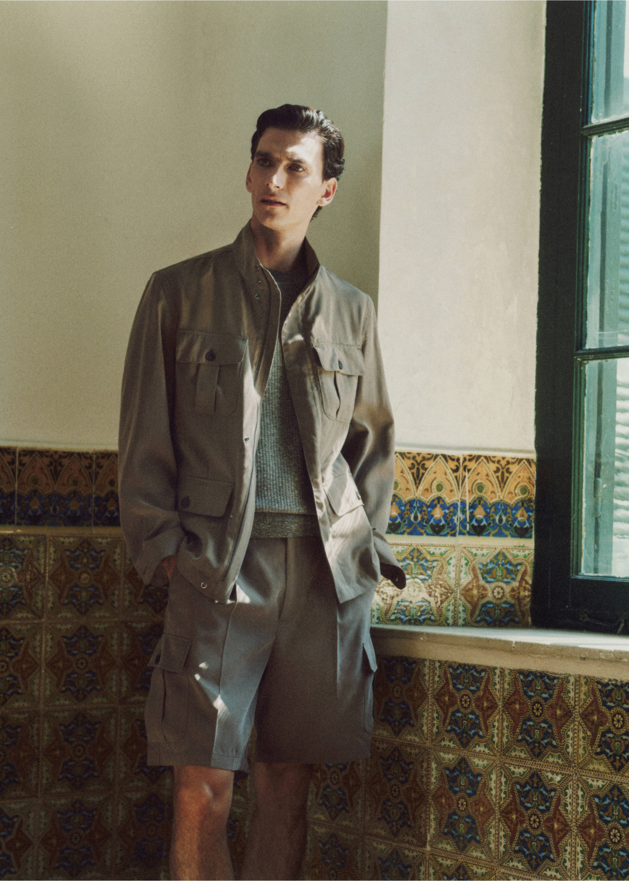 Modal pocket jacket - Details of the article 6, Mink Grey. Ref: 37041330-00.