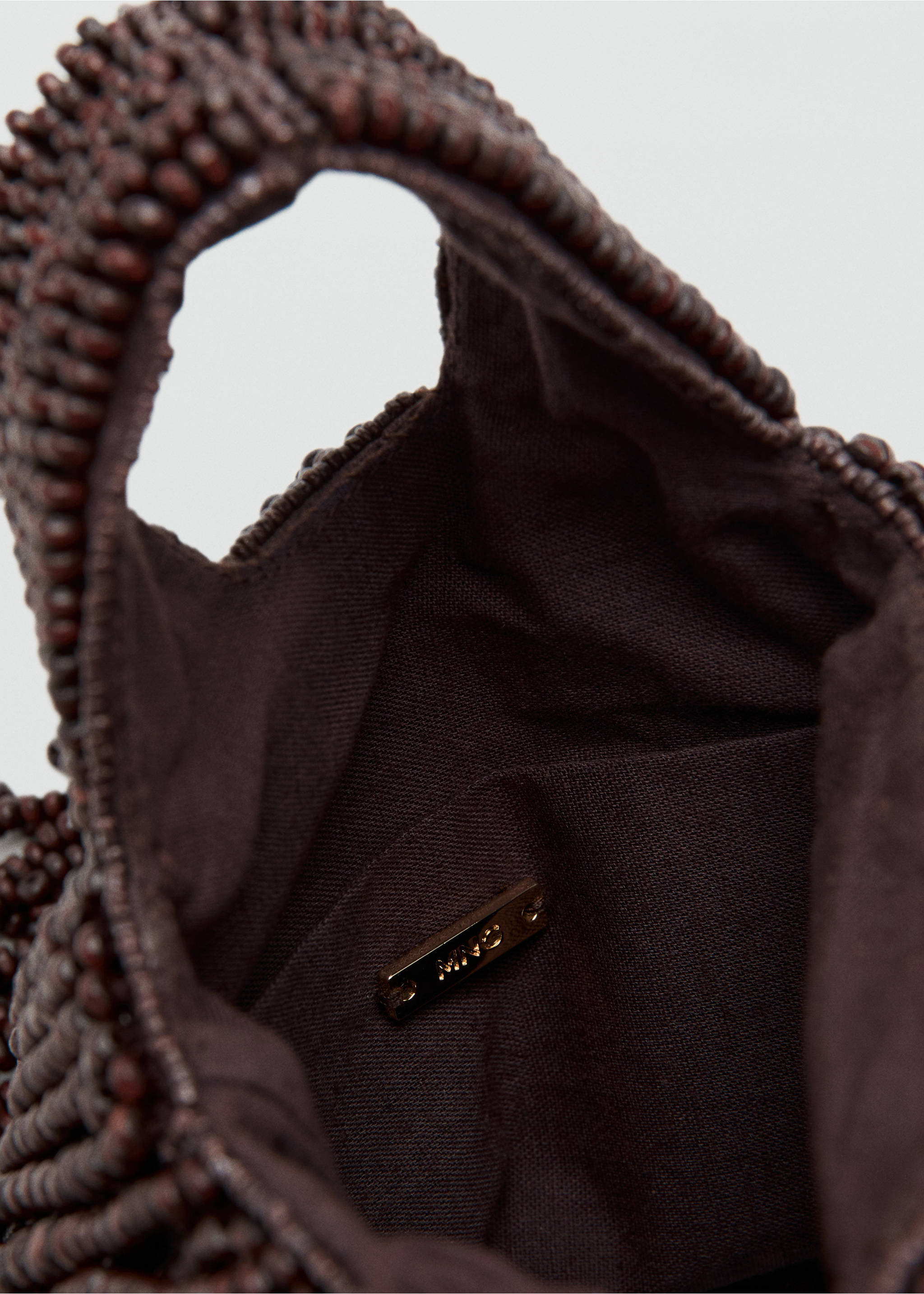 Beaded handbag - Details of the article 1, Brown. Ref: 37041332-00.