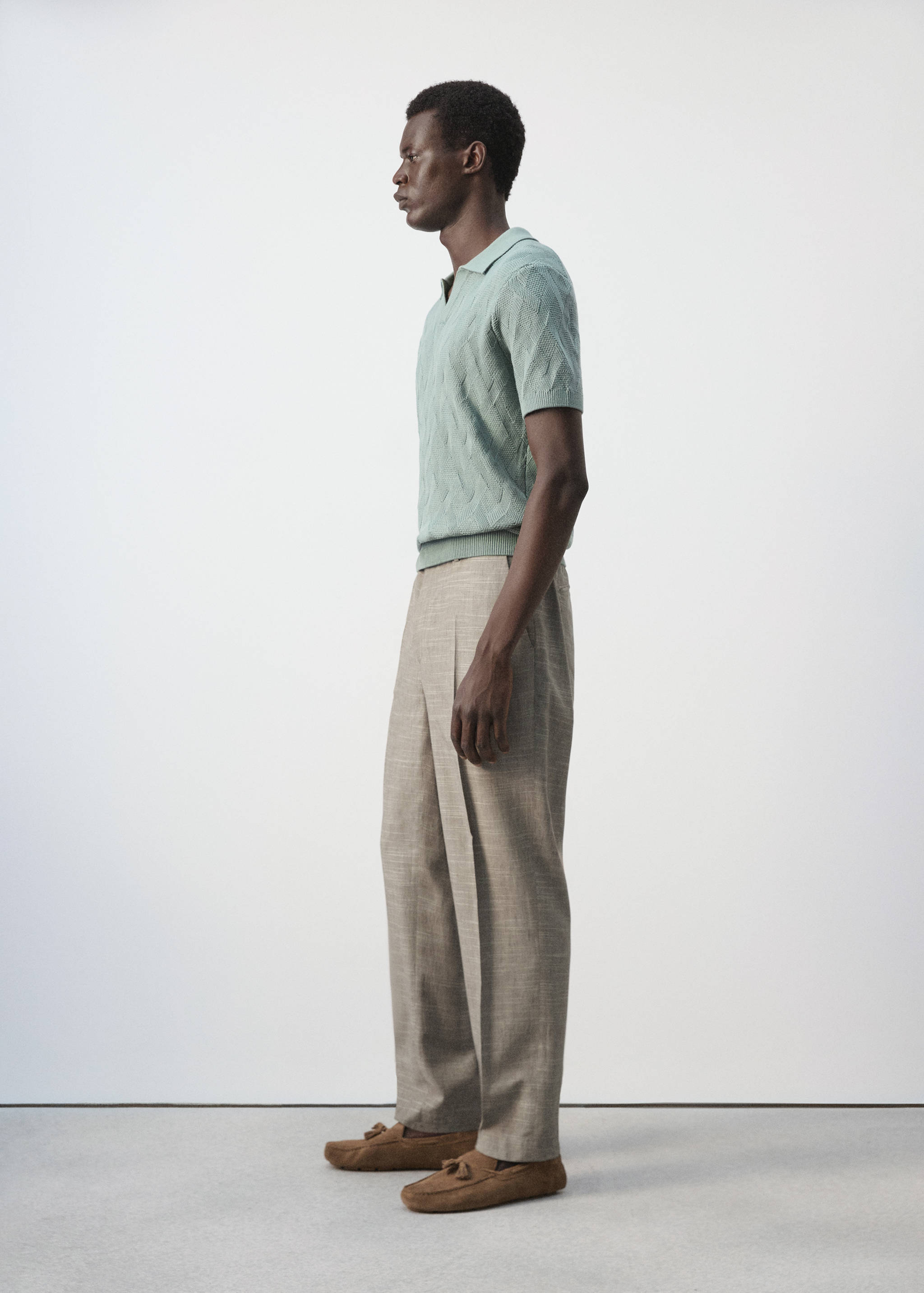 Linen blend suit trousers - Details of the article 2