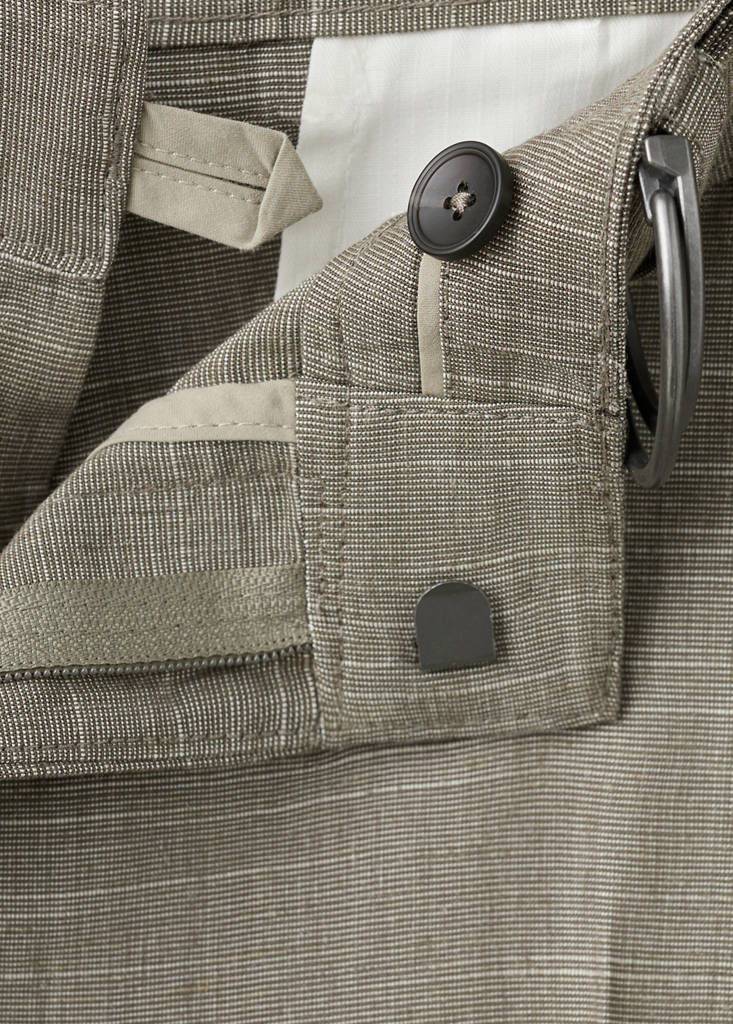 Relaxed fit linen blend trousers — Mink Grey