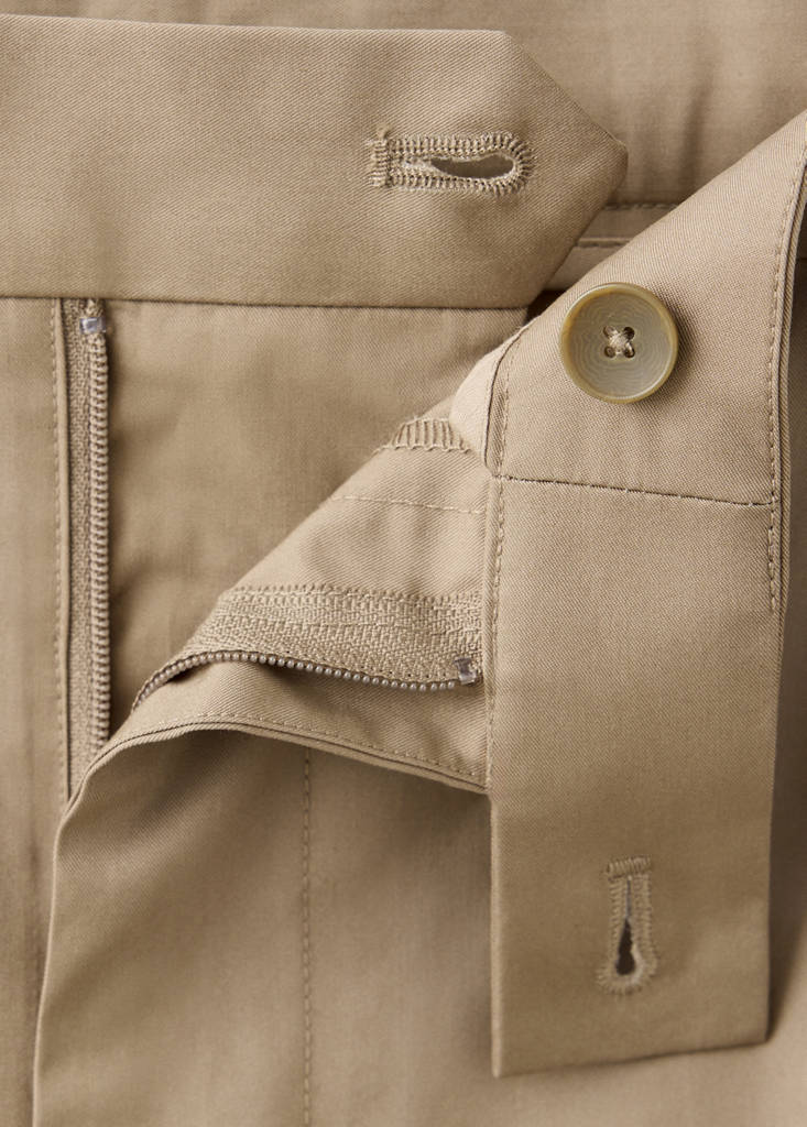 Regular fit trousers in a lyocell-cotton blend — Brown