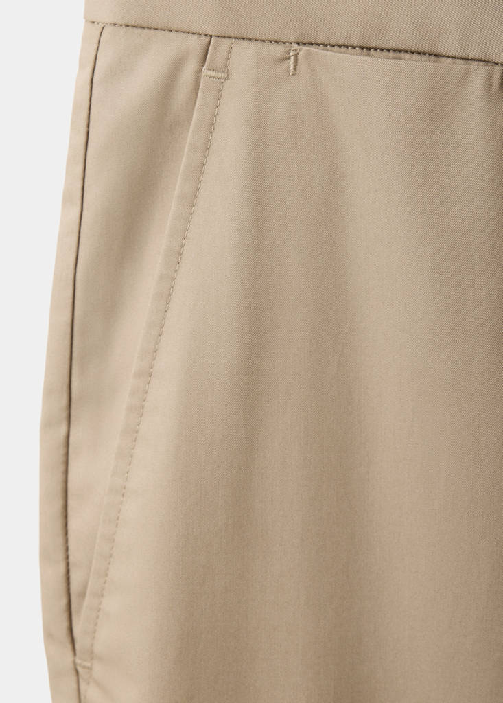 Regular fit trousers in a lyocell-cotton blend — Brown