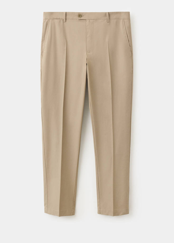 Regular fit trousers in a lyocell-cotton blend — Brown