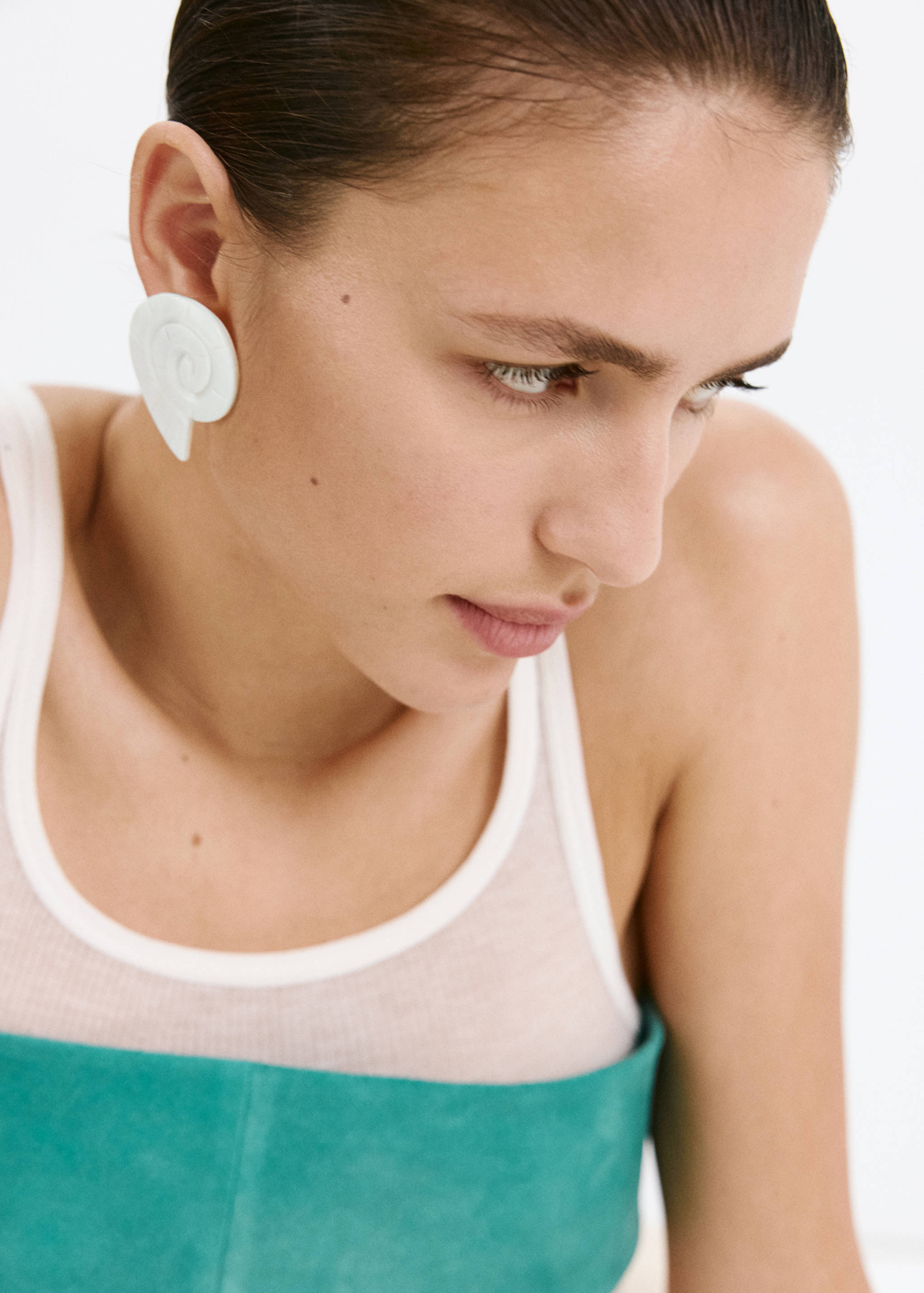 Pendientes concha natural - Plano general