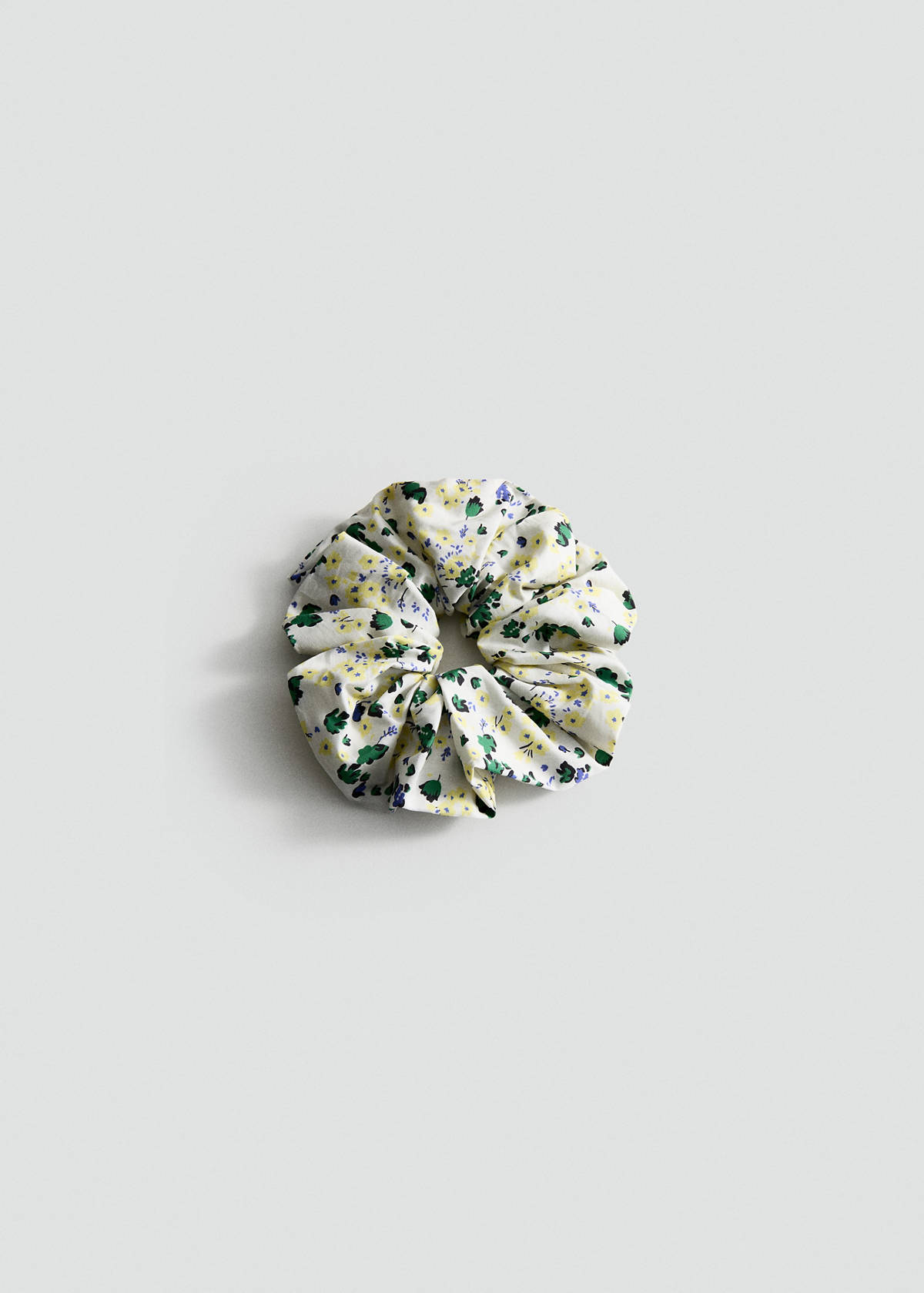 Floral print scrunchie — Ecru