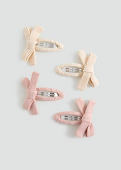 Pack of 4 bow clips — Pale Pink 1