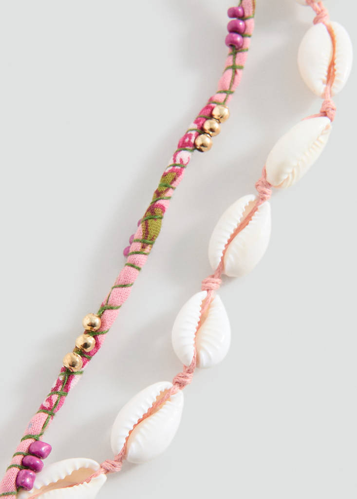 Pack of 2 shell necklaces — Pale Pink