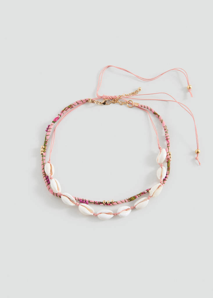 Pack of 2 shell necklaces — Pale Pink
