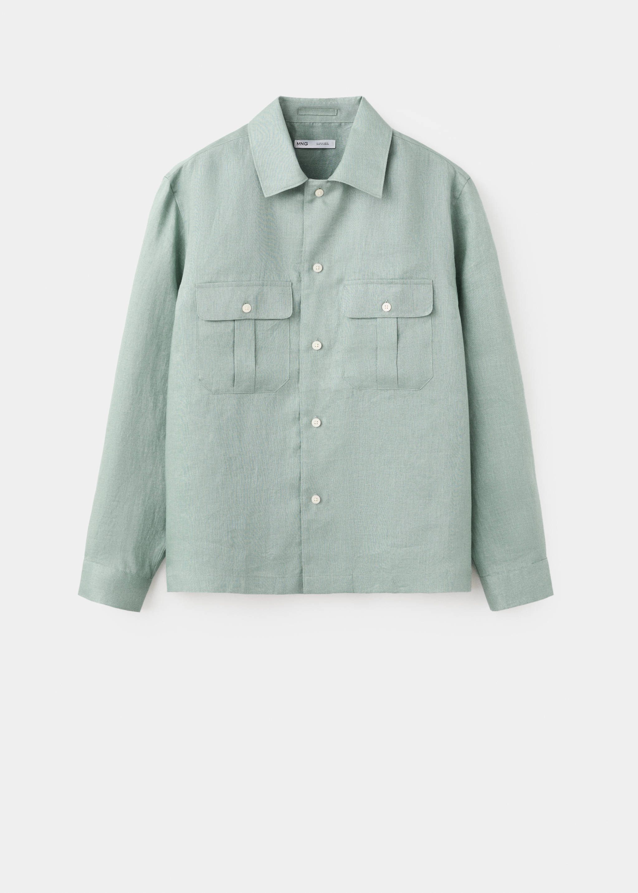 Regular-fit 100% linen overshirt - Article without model