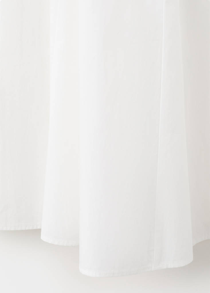 Flared cotton skirt — White