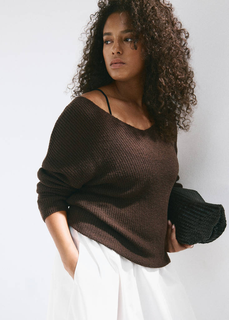 Flared cotton skirt — White