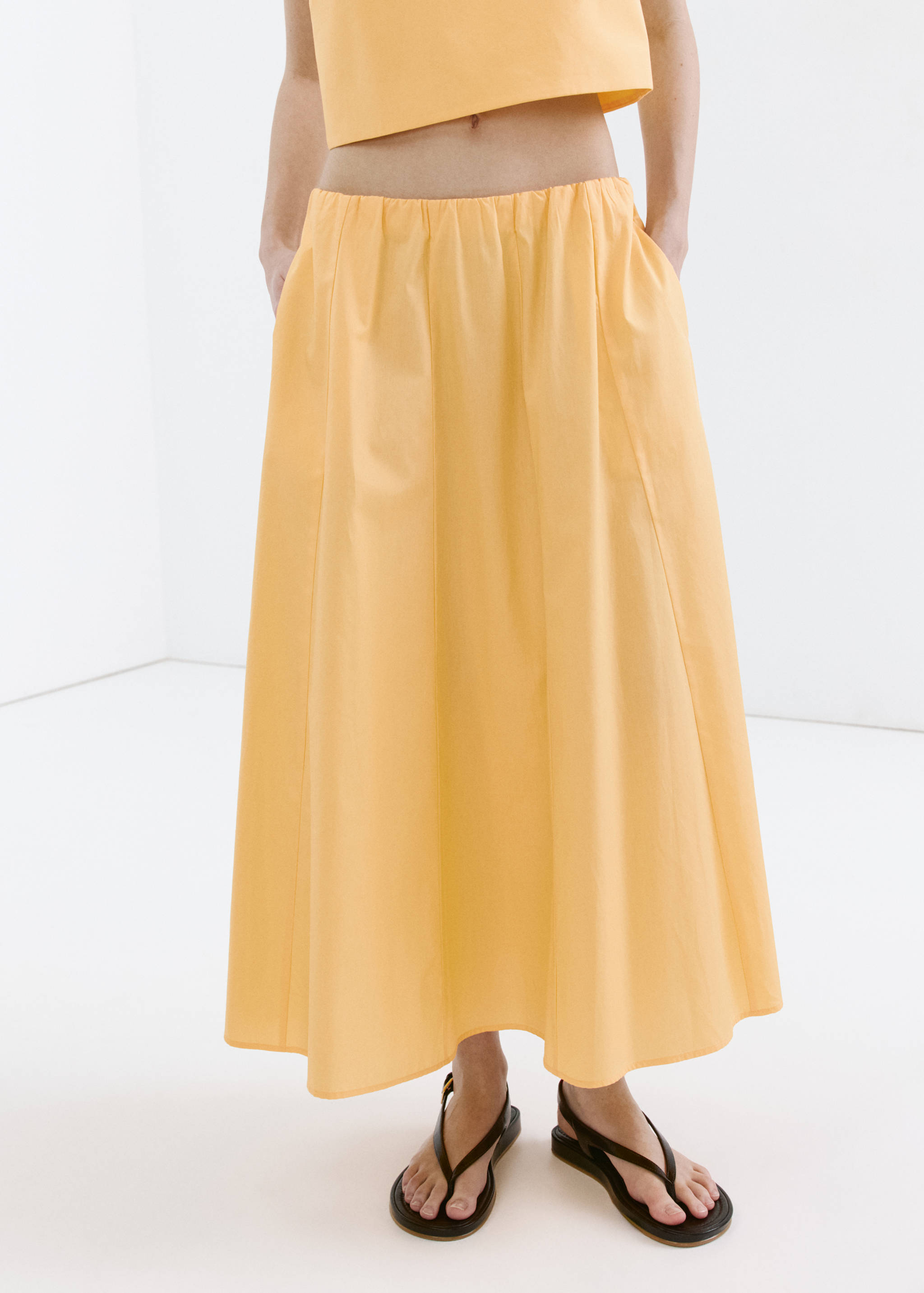 Flared cotton skirt - Medium plane