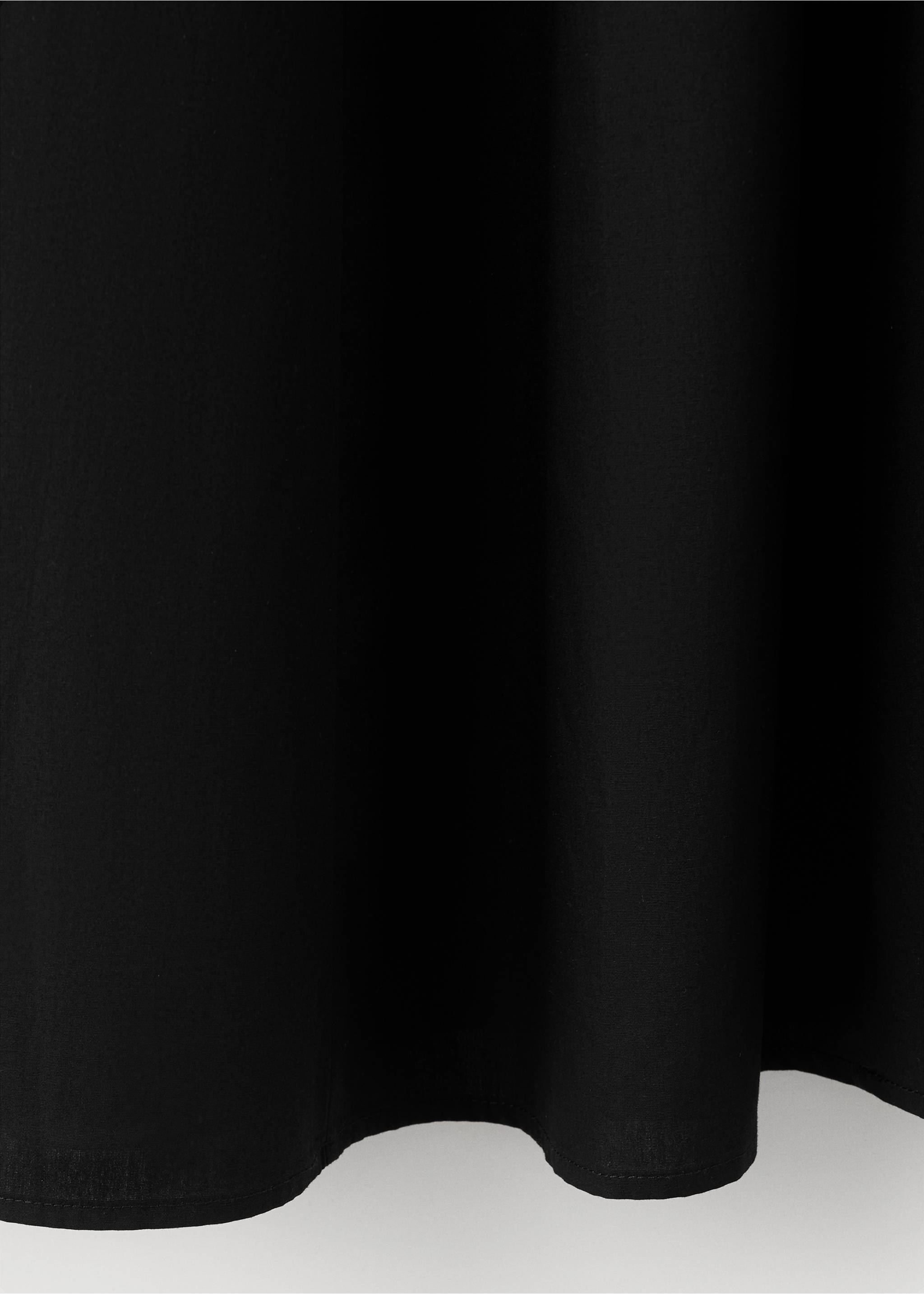 Flared cotton skirt - Details of the article 8, Black. Ref: 37041348-00.