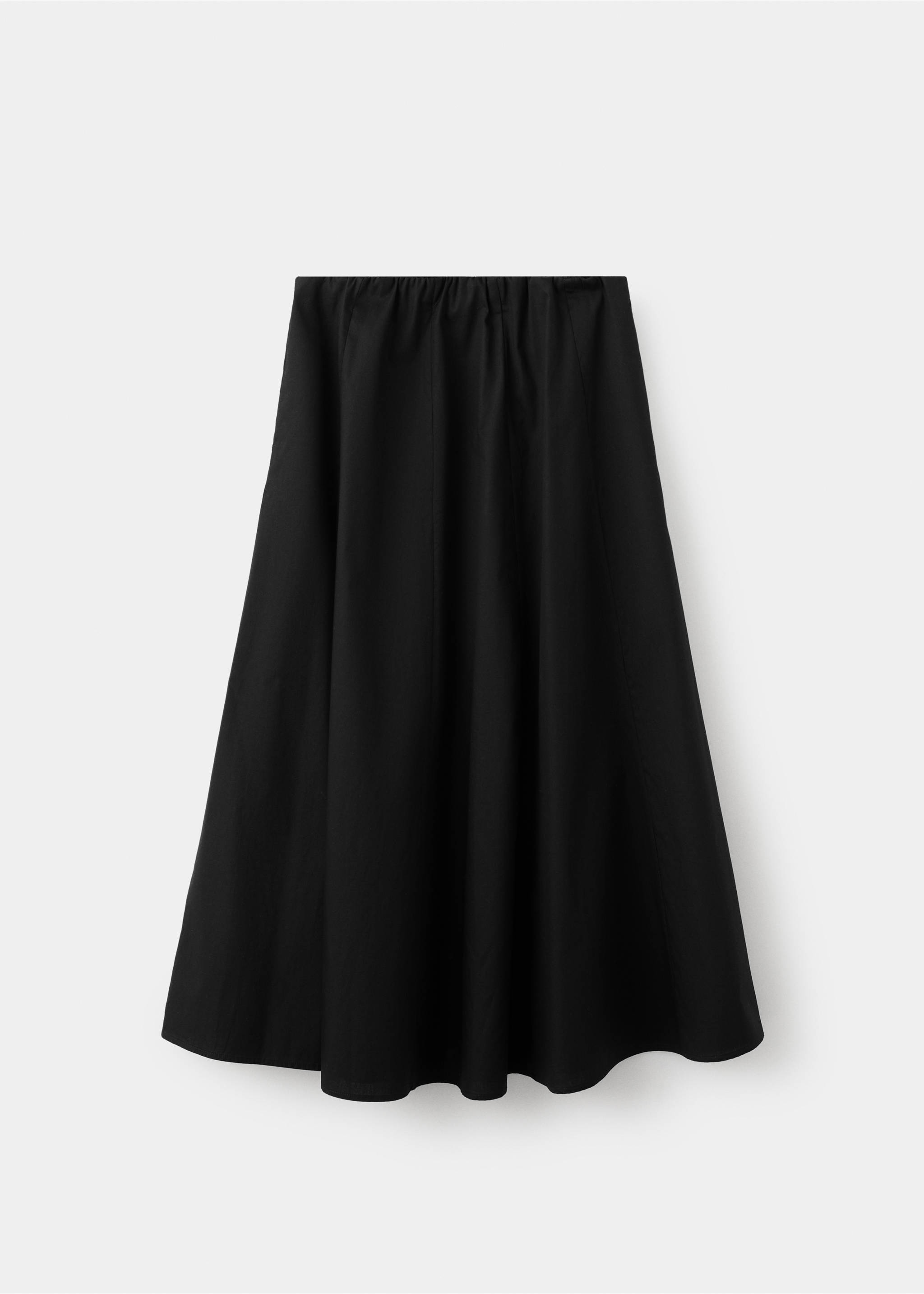 Flared cotton skirt - Article without model, Black. Ref: 37041348-00.