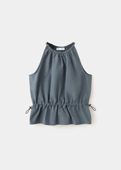 Halter blouse with gathered sides — Charcoal 2