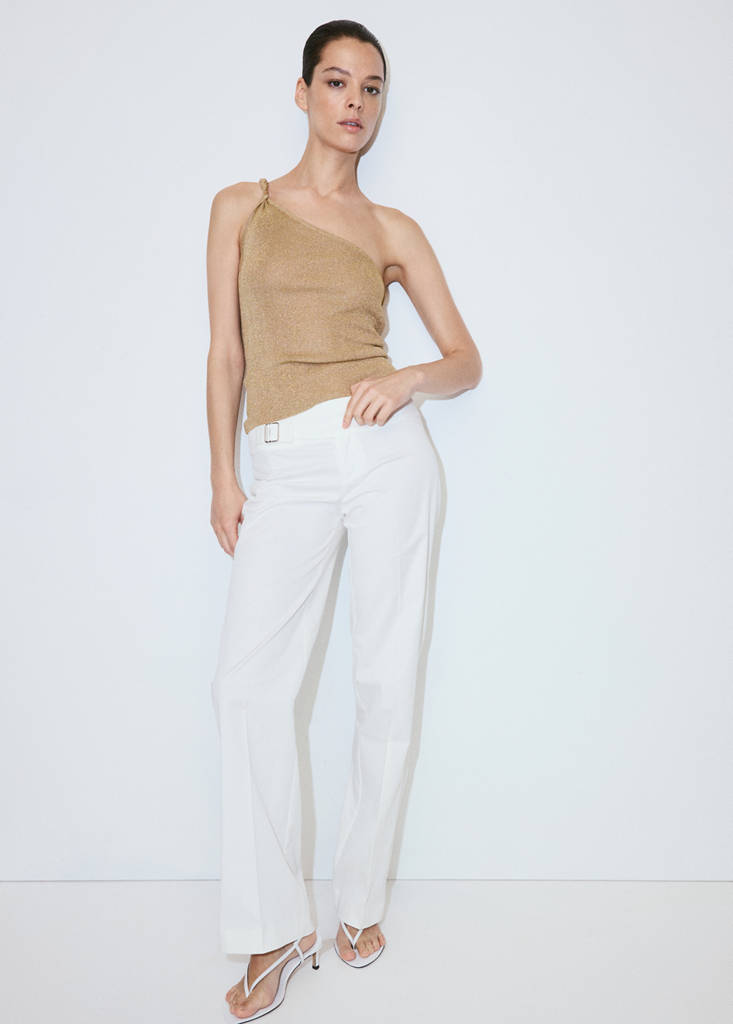 Knit asymmetric top — Gold