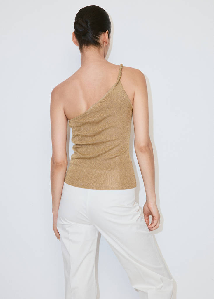 Knit asymmetric top — Gold