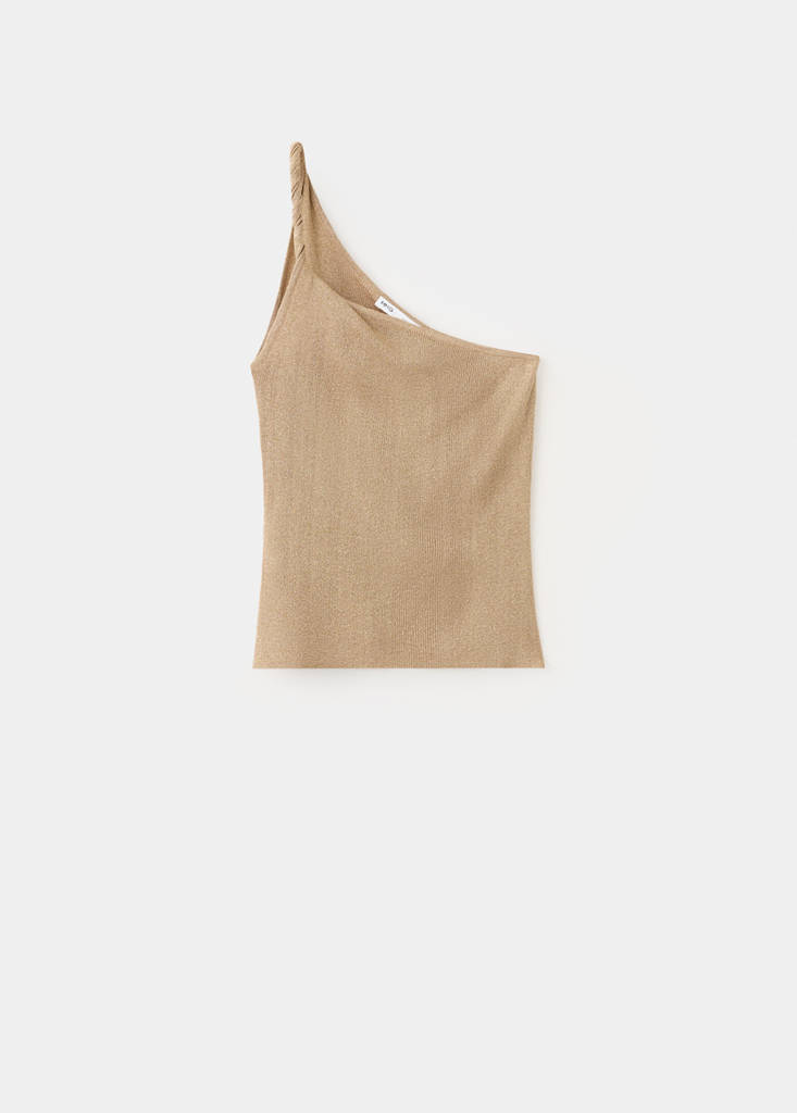 Knit asymmetric top — Gold